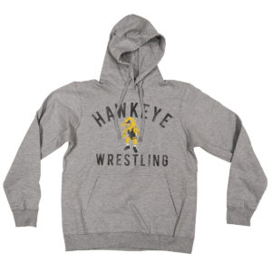 Hawkeye Wrestling Hooded Sweatshirt-Grey