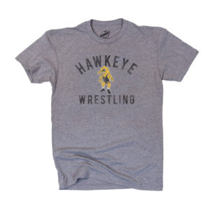Hawkeye Wrestling Short Sleeve Tee-Heather Grey
