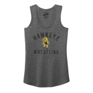 Hawkeye Wrestling Women’s Triblend Racerback Tank-Grey