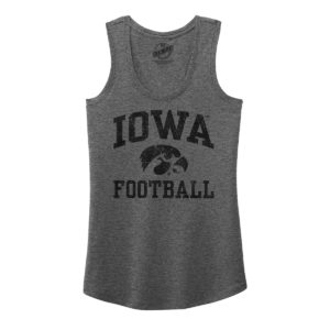 Iowa Hawkeye Football Distressed Women’s Triblend Racerback Tank-Grey