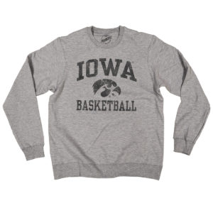 Iowa Basketball Crewneck Sweatshirt-Heather Grey
