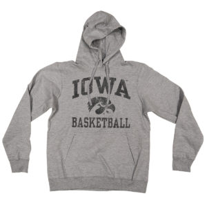 Iowa Basketball Hooded Sweatshirt-Heather Grey