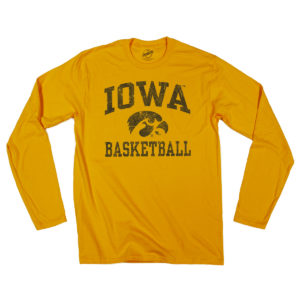 Iowa Basketball Long Sleeve Tee-Gold