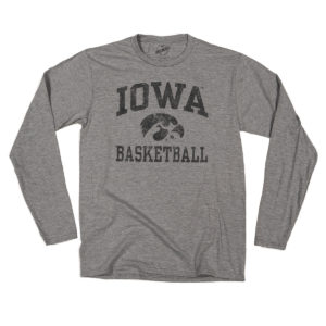 Iowa Basketball Long Sleeve Tee-Heather Grey