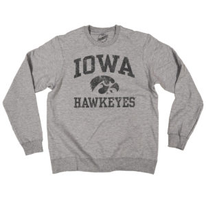 Iowa Hawkeyes Crewneck Sweatshirt-Heather Grey