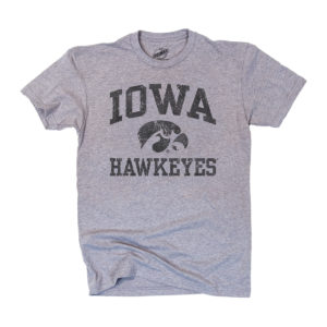 Iowa Hawkeyes Short Sleeve Tee-Heather Grey