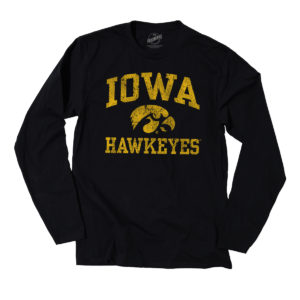 Iowa Hawkeyes Long Sleeve Tee-Black