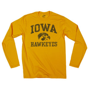 Iowa Hawkeyes Long Sleeve Tee-Gold