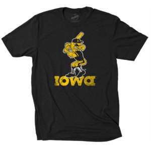 Iowa Baseball Eightees Triblend Short Sleeve Tee-Black