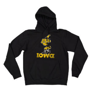 Iowa Baseball Eightees Hooded Sweatshirt-Black