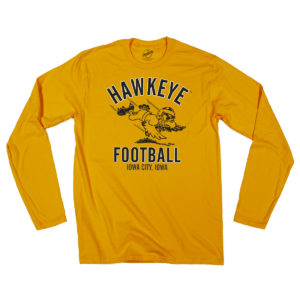 Iowa Football The Dive Dick Spencer Long Sleeve Tee-Gold