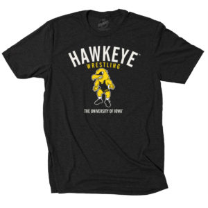 Iowa Hawkeye Wrestling Triblend Short Sleeve Tee-Black