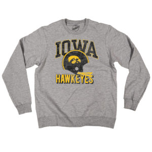 Iowa Hawkeyes Vintage Helmet Crewneck Sweatshirt-Heather Grey
