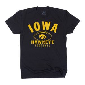 Iowa Hawkeye Football Short Sleeve Tee-Black