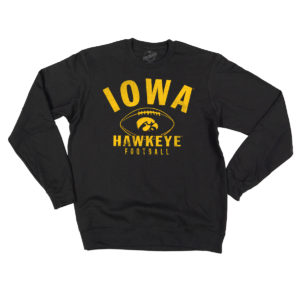Iowa Hawkeye Football Crewneck Sweatshirt-Black