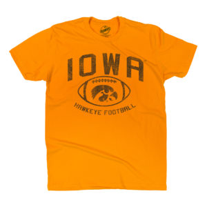 Iowa Hawkeye Football Short Sleeve Tee-Gold