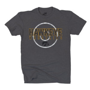 Vintage Hawkeye Wrestling Mat Short Sleeve Tee-Charcoal