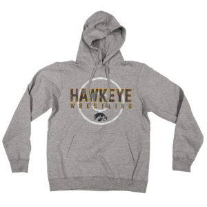 Vintage Hawkeye Wrestling Mat Hooded Sweatshirt-Grey
