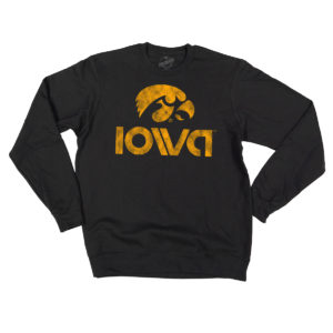 Retro Iowa Crewneck Sweatshirt-Black