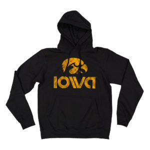 Retro Iowa Hooded Sweatshirt-Black