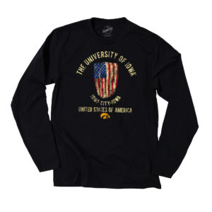 University of Iowa, USA Long Sleeve Tee-Black