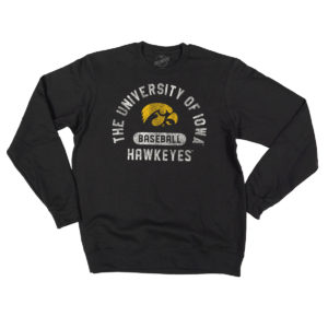 The University of Iowa Baseball Crewneck Sweatshirt-Black