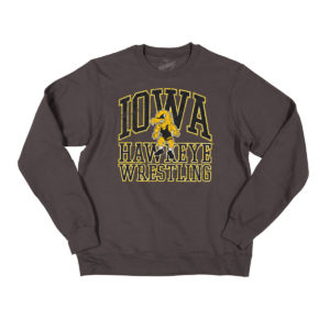 Iowa Hawkeye Wrestling Crewneck Sweatshirt-Charcoal