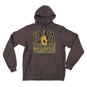Iowa Hawkeye Wrestling Hooded Sweatshirt-Charcoal