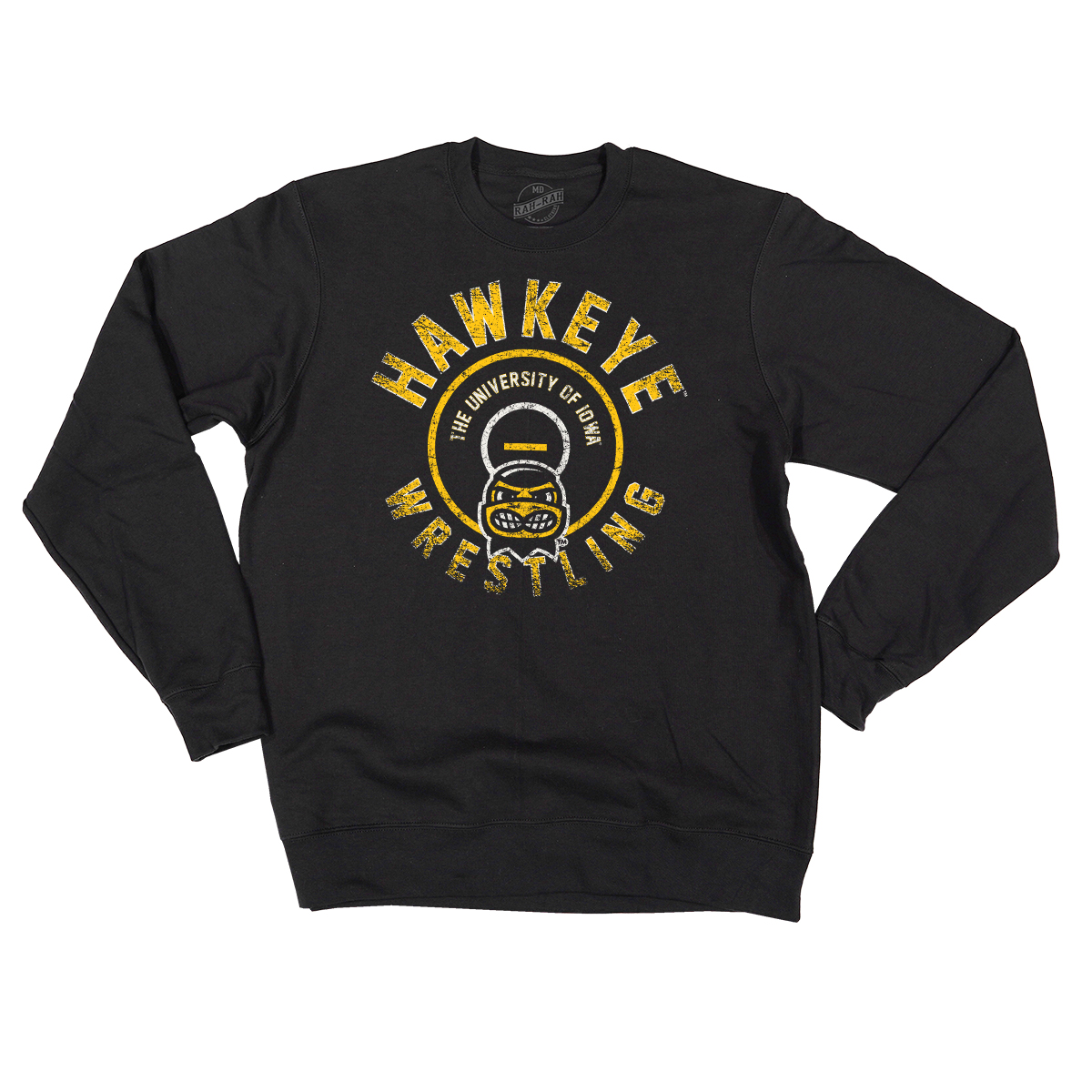 Hawkeye Wrestling Crewneck Sweatshirt-Black - Adcraft USA