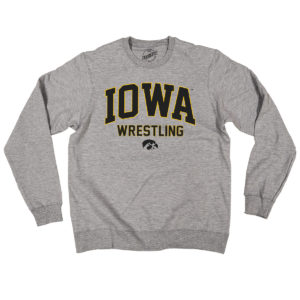 Iowa Wrestling Crewneck Sweatshirt-Grey