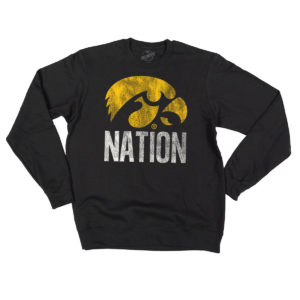 Hawkeye Nation Crewneck Sweatshirt-Black