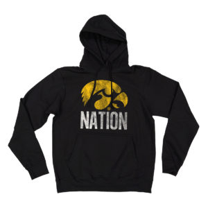 Hawkeye Nation Hooded Sweatshirt-Black