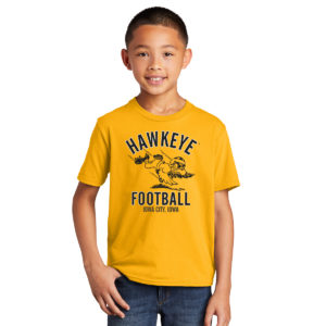 Iowa Football The Dive Dick Spencer Youth Short Sleeve Tee-Gold