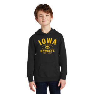 Iowa Hawkeye Football Youth Hoodie-Black