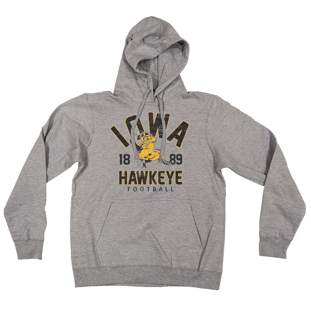Iowa Hawkeye Football Vintage Herky Distressed Print Hooded Sweatshirt ...