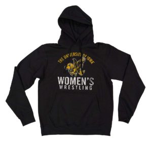 Iowa Women’s Wrestling Old School Flying Hawk Men’s/Unisex Hooded Sweatshirt-Black