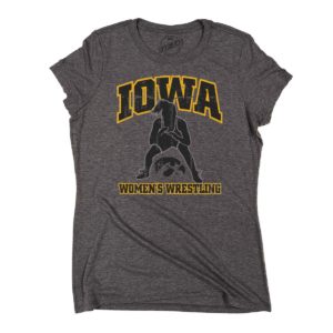 Iowa Women’s Wrestling with Silhouette Women’s Triblend Short Sleeve Tee-Grey